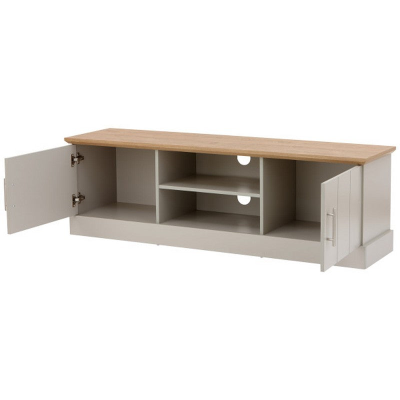 Kendal TV Unit Grey 2 Shelves 2 Doors