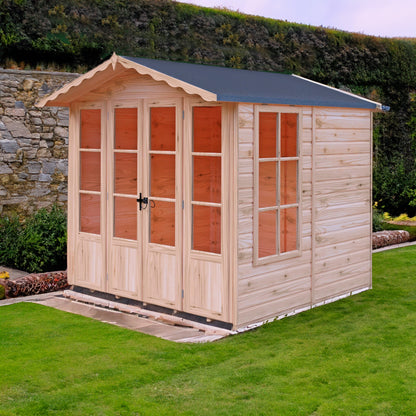 Shire Kensington 7' x 7' 8" Apex Summerhouse - Premium Dip Treated Shiplap