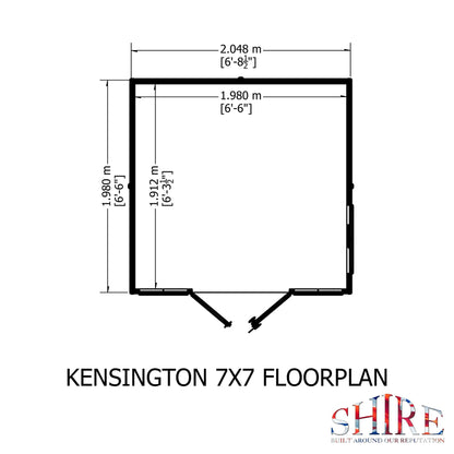 Shire Kensington 7' x 7' 8" Apex Summerhouse - Premium Dip Treated Shiplap