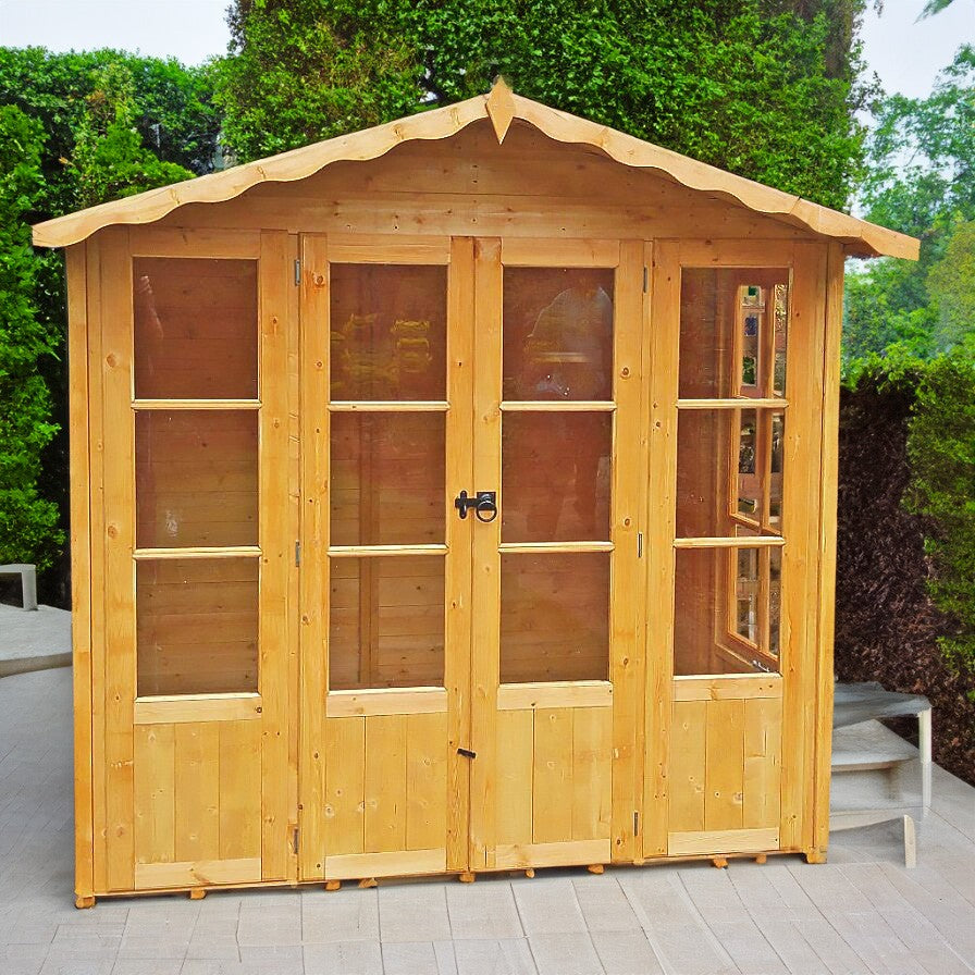 Shire Kensington 7' x 7' 8" Apex Summerhouse - Premium Dip Treated Shiplap