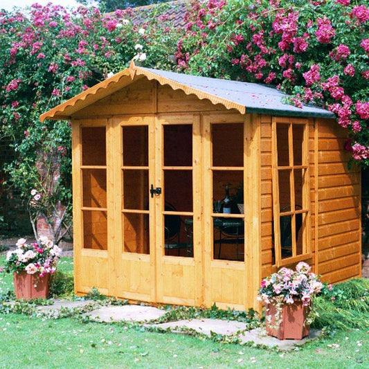 Shire Shire Kensington 7' x 7' 8" Apex Summerhouse - Premium Dip Treated Shiplap