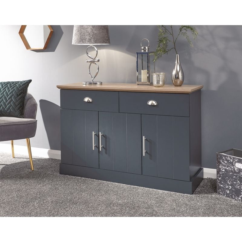 Kendal Large Sideboard Blue 3 Doors 2 Shelves 2 Drawers