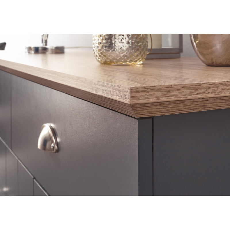 Kendal Large Sideboard Blue 3 Doors 2 Shelves 2 Drawers