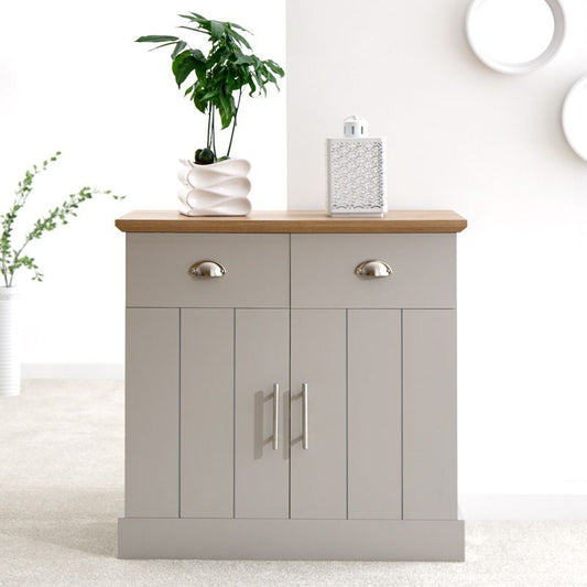 GFW Kendal Sideboard Grey 2 Doors 4 Shelves 2 Drawers