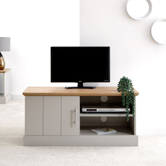 GFW Kendal TV Unit Grey 2 Shelves 1 Door