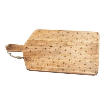 Chopping Board Wood with Heart Pattern - 50.2cm