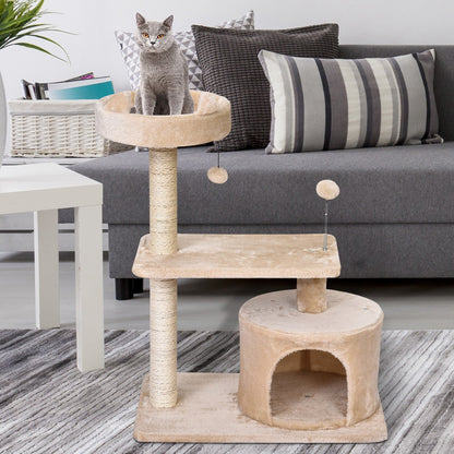 PawHut Mult Level Cat Tree for Indoor Cats with Scratching Post Bed Condo Perch