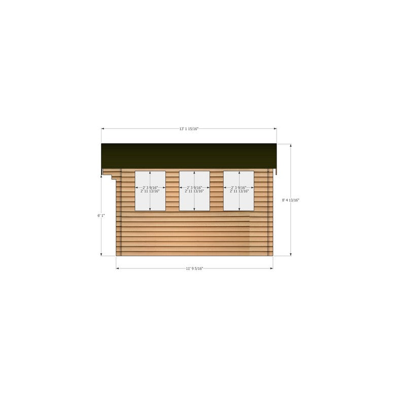 Shire Shire Kilburn 9' 9" x 11' 9" Curved Log Cabin - Premium 34mm Cladding Tongue & Groove