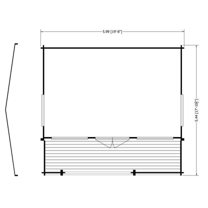 Shire Shire Kingswood 17' 8" x 19' 4" Reverse Apex Log Cabin - Premium 70mm Cladding Tongue & Groove