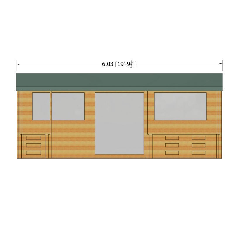 Shire Shire Kingswood 17' 8" x 19' 4" Reverse Apex Log Cabin - Premium 70mm Cladding Tongue & Groove