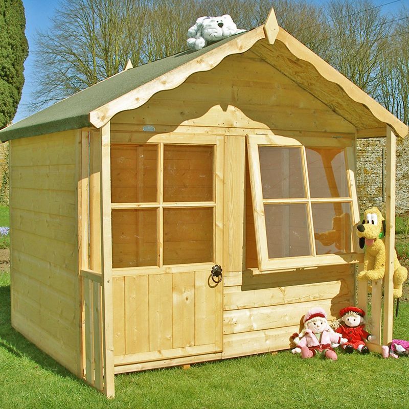 Shire Shire Kitty 5' 4" x 4' 10" Apex Children's Playhouse - Premium Dip Treated Shiplap