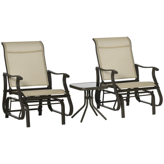 Set of 3 Gliding Chair & Tea Table Set