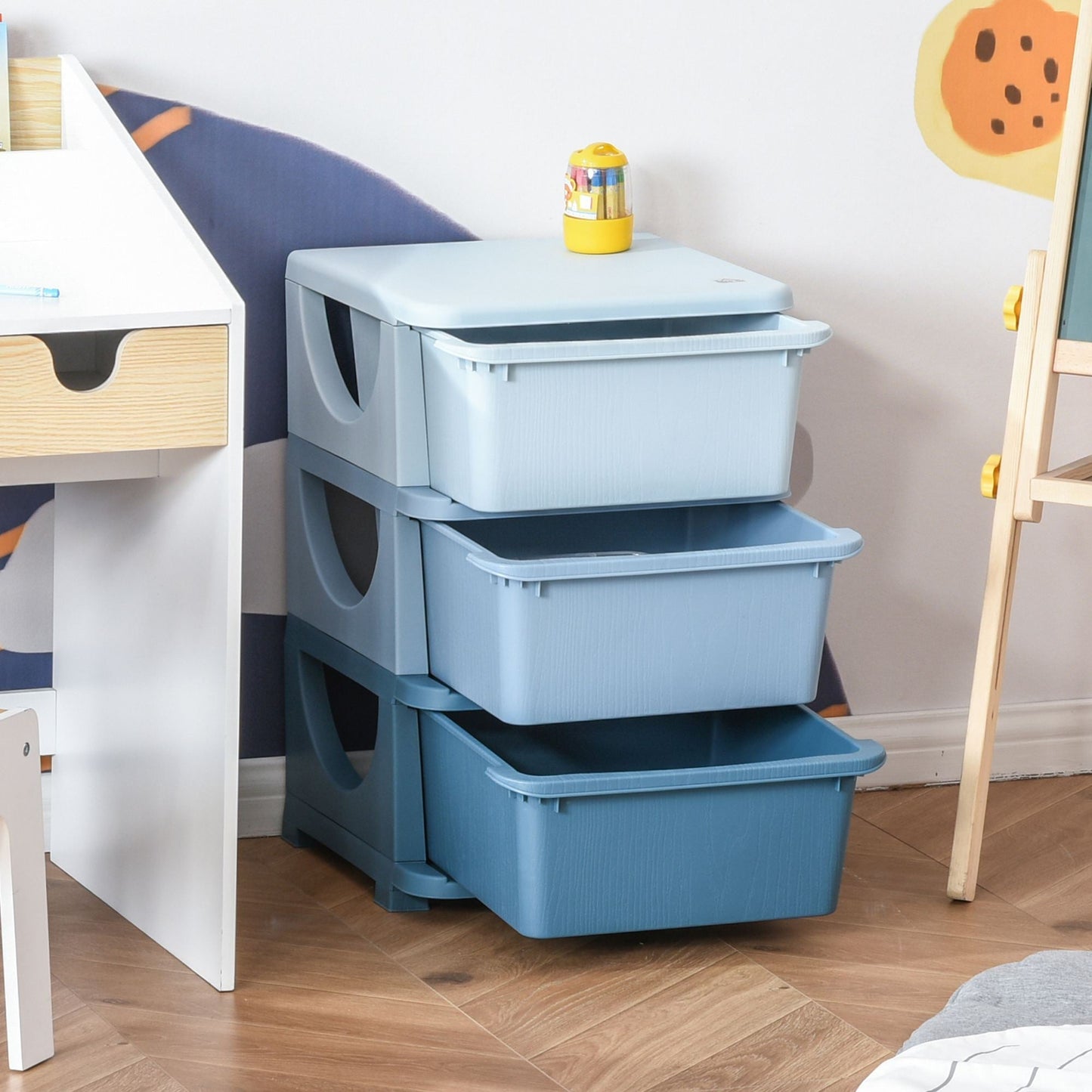 Homcom Kids Three-Tier Storage Unit ? Blue