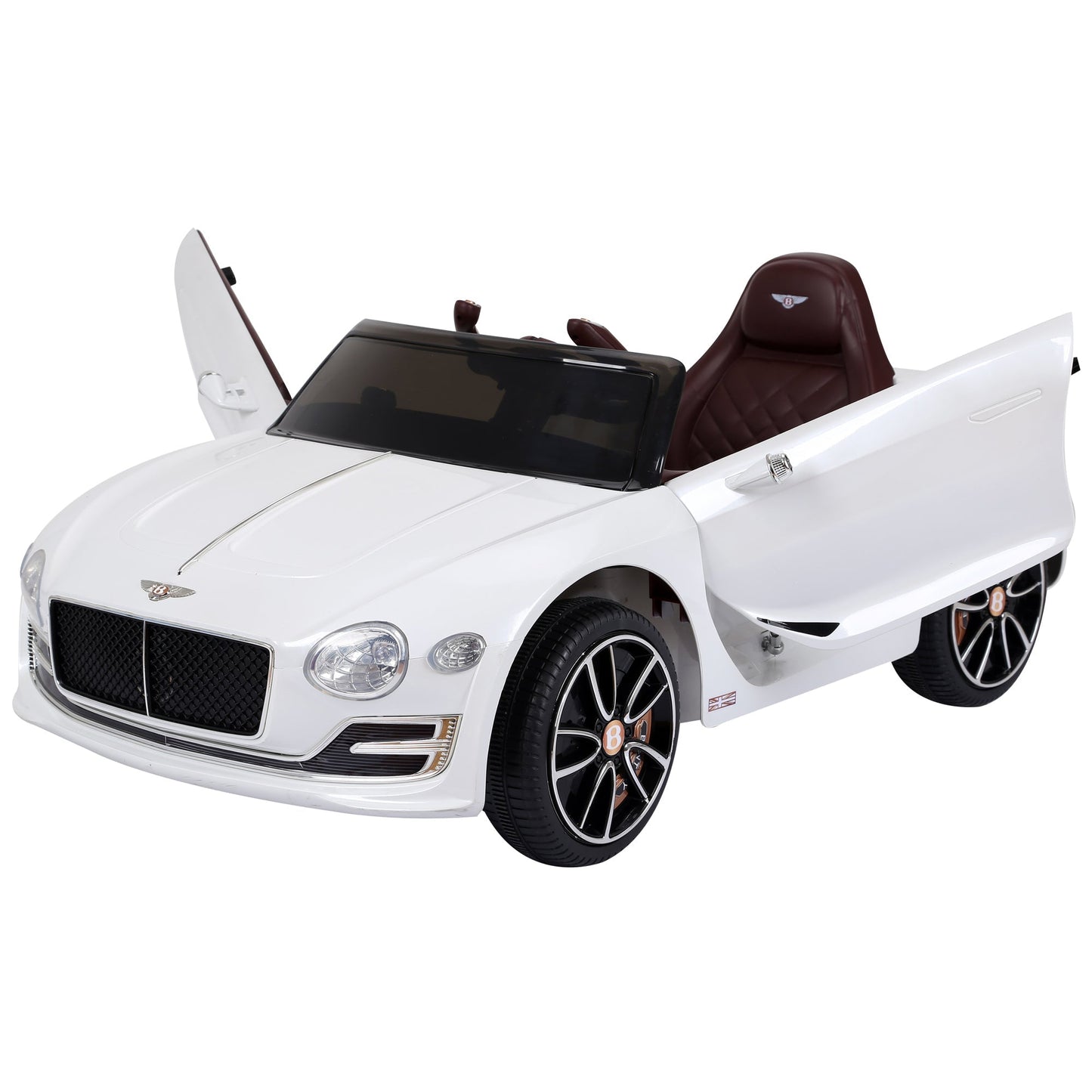 Kids Electric Car Kids Ride on Toys W/ LED Lights-White