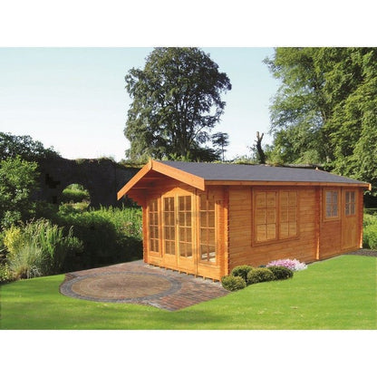 Shire Shire Keilder 13' 8" x 17' 8" Apex Log Cabin - Premium 34mm Cladding Tongue & Groove