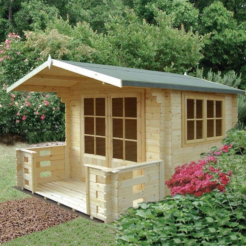 Shire Shire Kesteven 7' 10" x 9' 9" Apex Log Cabin - Premium 70mm Cladding Tongue & Groove