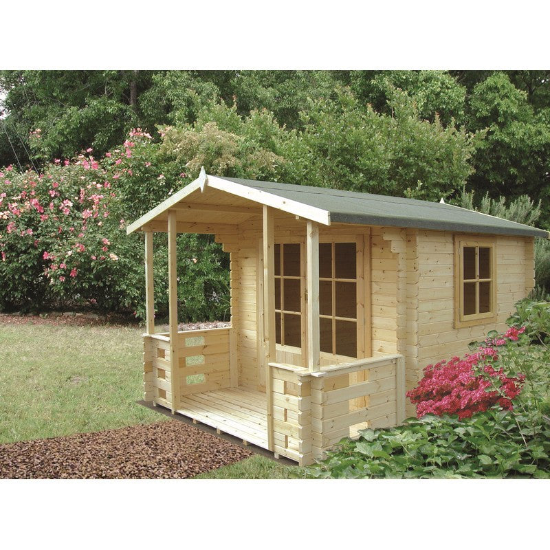 Shire Shire Kesteven 9' 9" x 7' 10" Apex Log Cabin - Premium 70mm Cladding Tongue & Groove