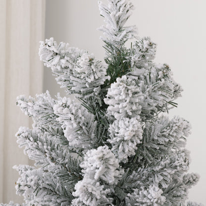 7ft Slim Christmas Tree Artificial - White Frosted Green  405 Tips