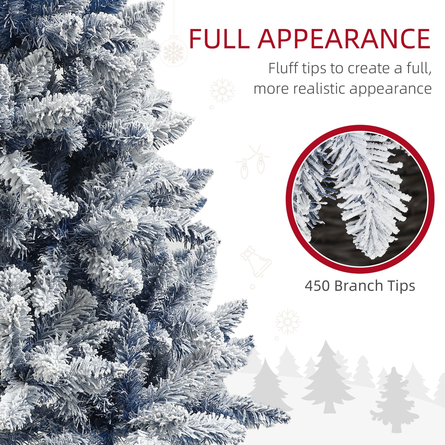 5ft Christmas Tree Artificial - White Frosted Green  450 Tips