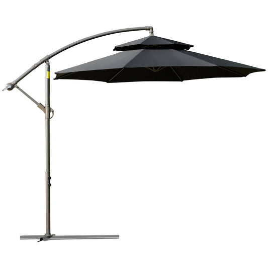 2.7m Garden Banana Parasol Cantilever Umbrella with Crank Handle