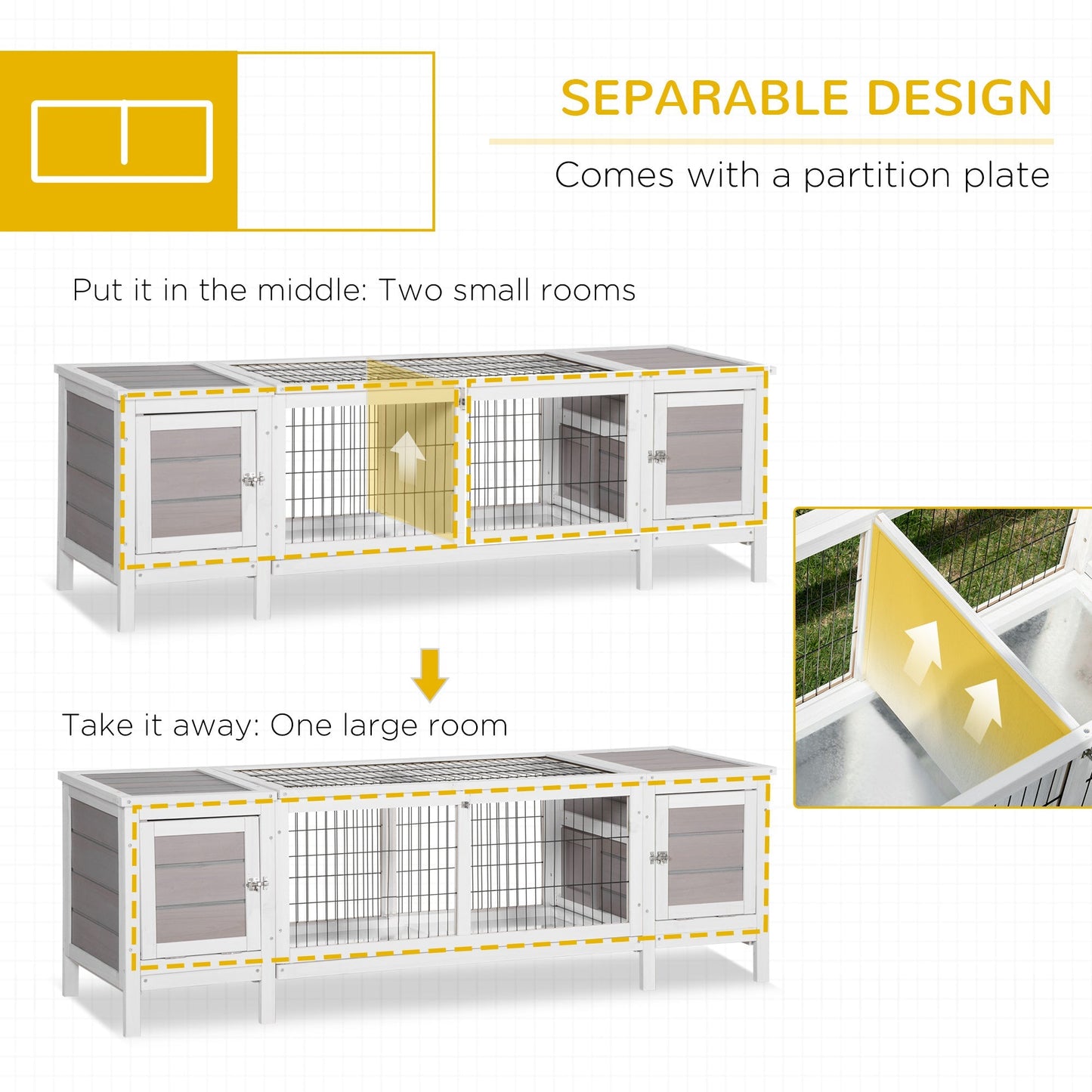 PawHut Wooden Rabbit Hutch