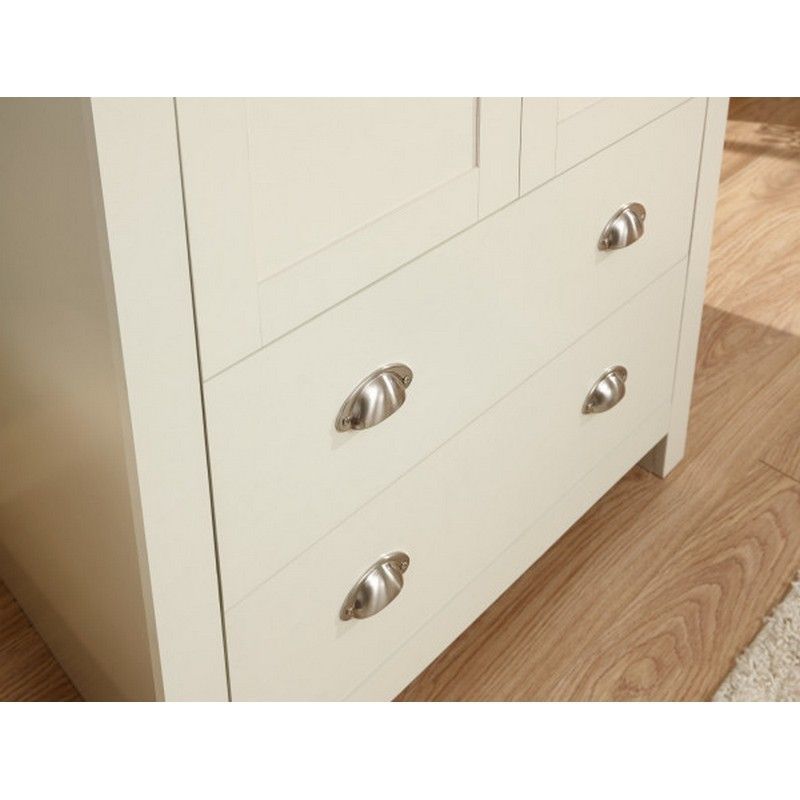 GFW Lancaster Tall Wardrobe Cream 2 Doors 2 Drawers