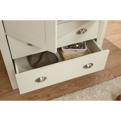 GFW Lancaster Tall Wardrobe Cream 2 Doors 2 Drawers