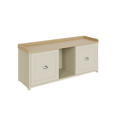 Lancaster Hall Bench Cream 2 Shelves