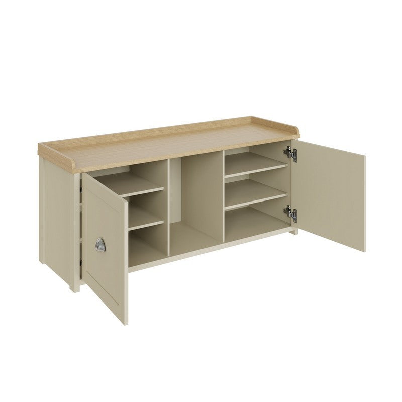 Lancaster Hall Bench Cream 2 Shelves