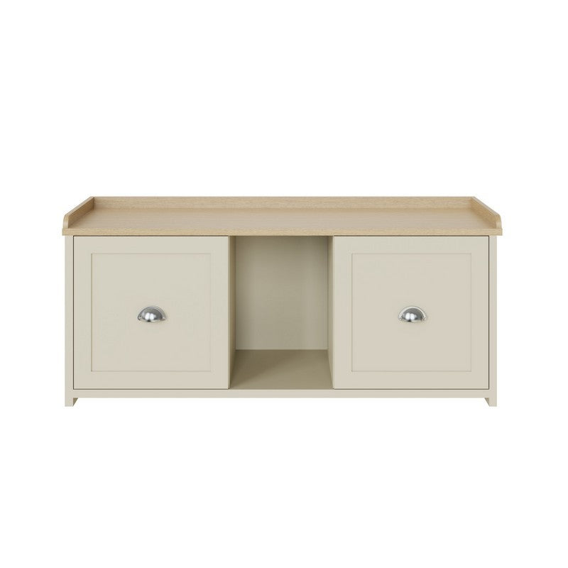 Lancaster Hall Bench Cream 2 Shelves