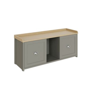 Lancaster Hall Bench Grey 2 Shelves