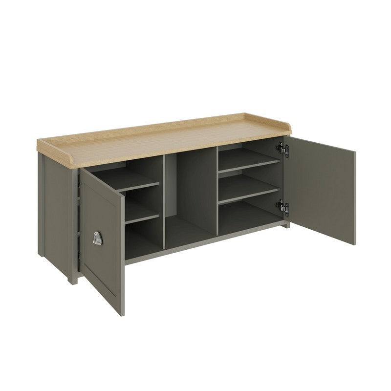 Lancaster Hall Bench Grey 2 Shelves