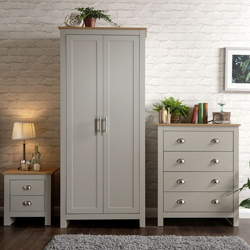 GFW Lancaster 3 Piece Bedroom Furniture Set Grey