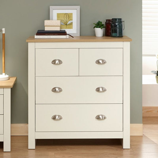 GFW Lancaster Chest of Drawers Cream 4 Drawers