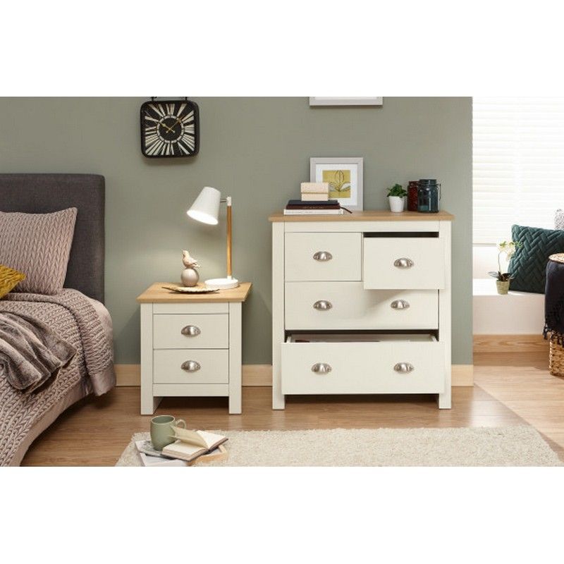 GFW Lancaster Chest of Drawers Cream 4 Drawers