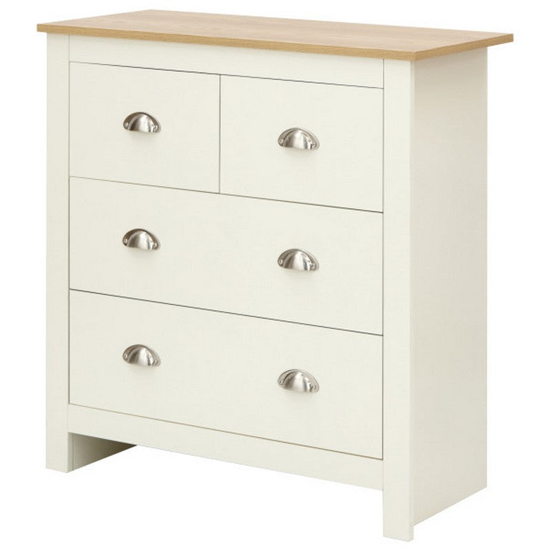 GFW Lancaster Chest of Drawers Cream 4 Drawers