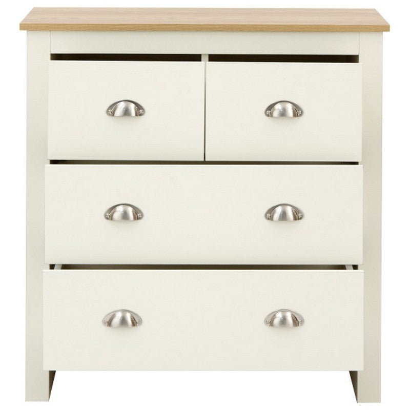 GFW Lancaster Chest of Drawers Cream 4 Drawers