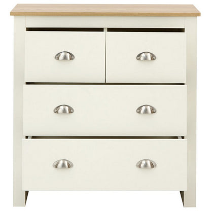 GFW Lancaster Chest of Drawers Cream 4 Drawers