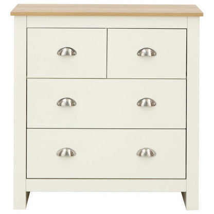 GFW Lancaster Chest of Drawers Cream 4 Drawers