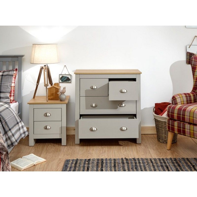 GFW Lancaster Chest of Drawers Grey 4 Drawers