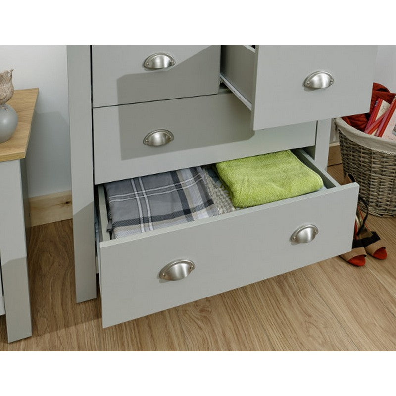 GFW Lancaster Chest of Drawers Grey 4 Drawers