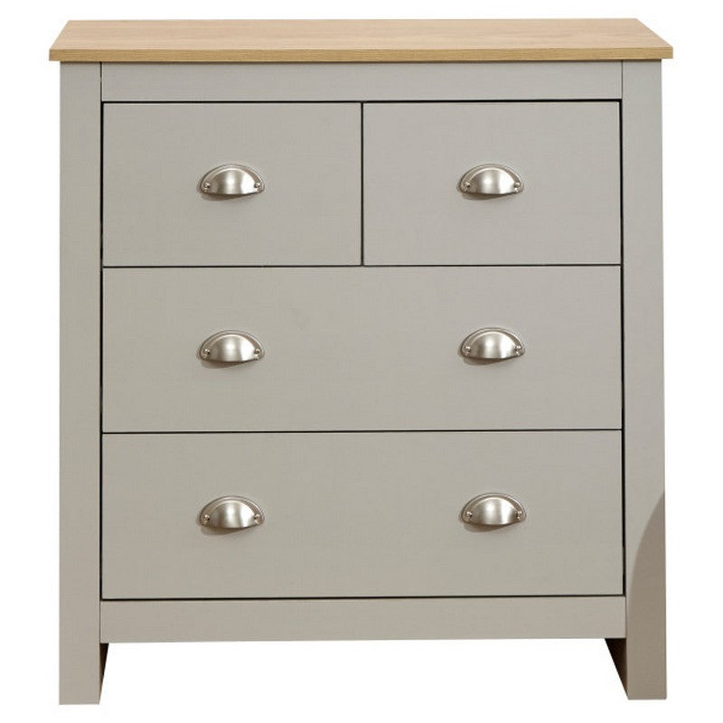 GFW Lancaster Chest of Drawers Grey 4 Drawers