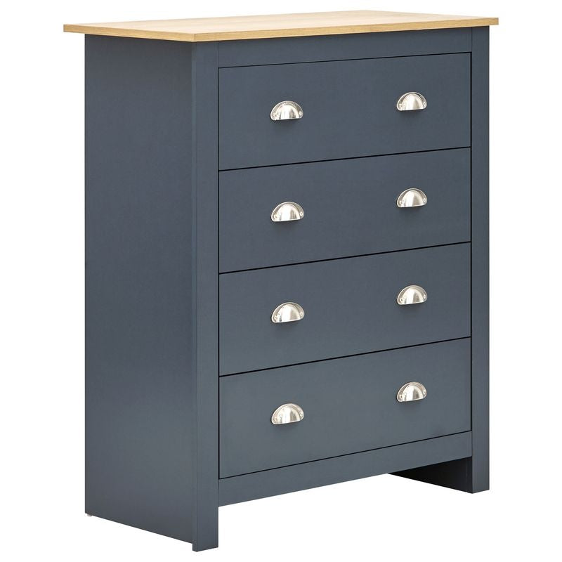 Lancaster 4 Piece Bedroom Furniture Set Blue