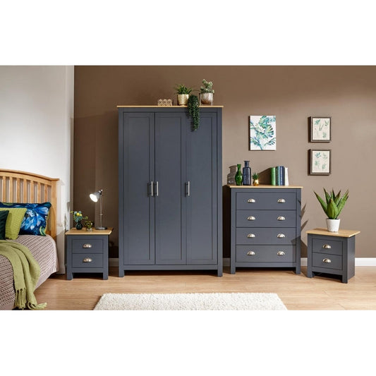 Lancaster 4 Piece Bedroom Furniture Set Blue