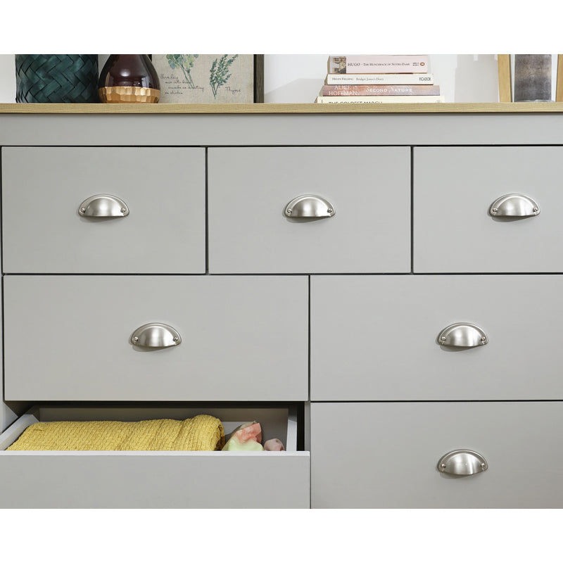 GFW Lancaster Large Chest of Drawers Grey 7 Drawers