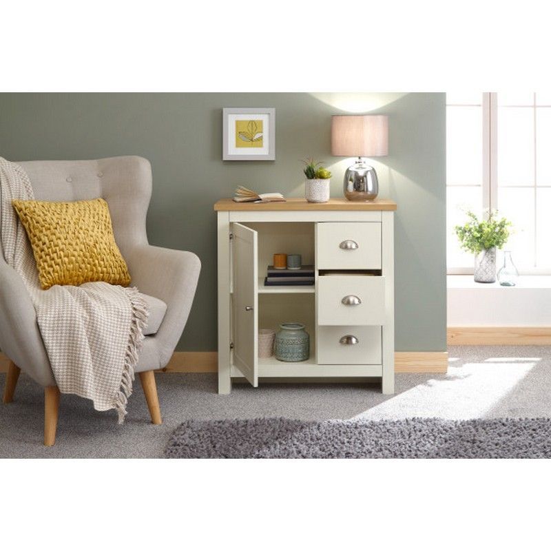 Lancaster Sideboard Cream 1 Door 2 Shelves 3 Drawers