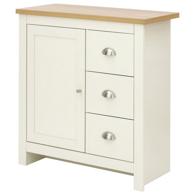 Lancaster Sideboard Cream 1 Door 2 Shelves 3 Drawers