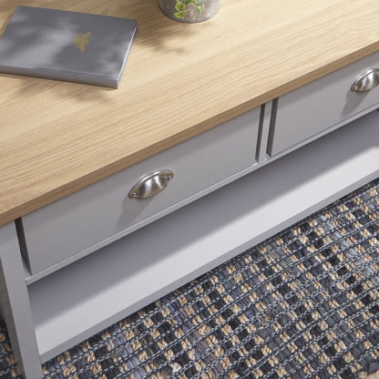 GFW Lancaster Coffee Table Grey 1 Shelf 2 Drawers