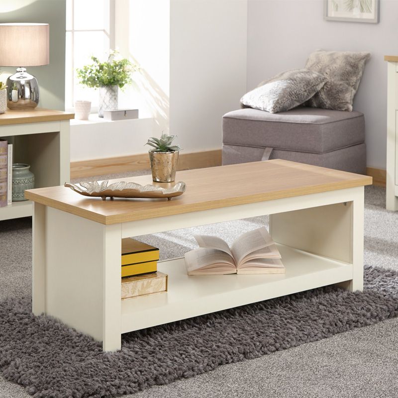 GFW Lancaster Coffee Table Cream 1 Shelf