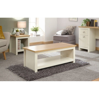 GFW Lancaster Coffee Table Cream 1 Shelf